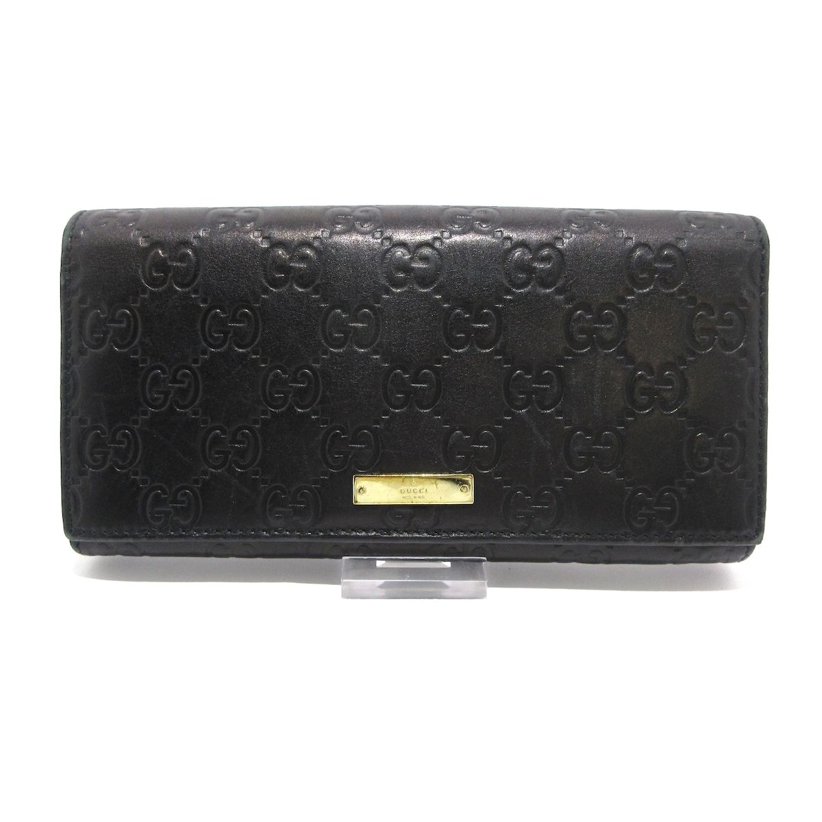 GUCCI グッチ 長財布 シマライン|メタルバー 170426 黒 レザー