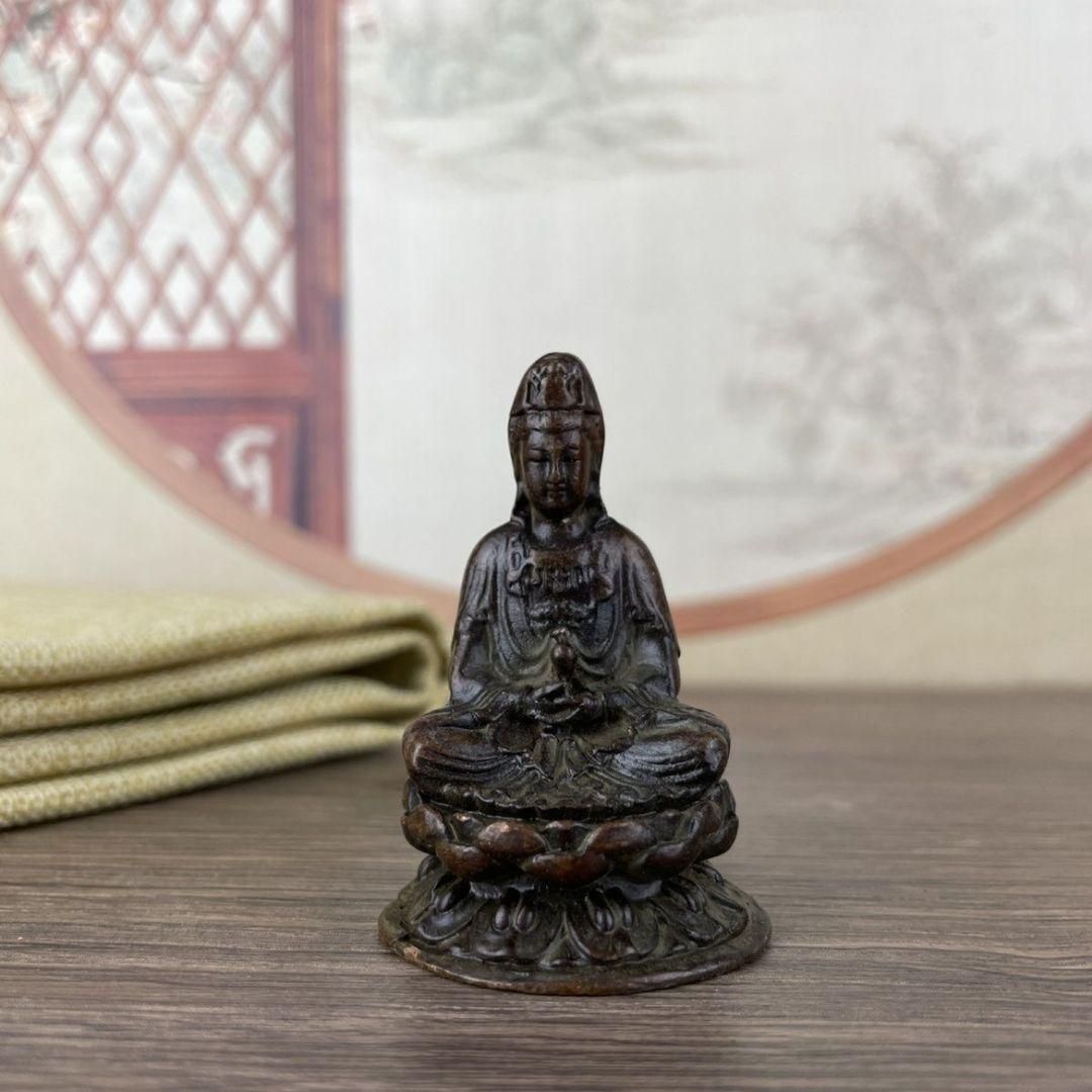 銅細工 仏教美術 座蓮観音 工芸品 装飾品 美術品 置物 坐蓮観音様の置物 銅細工 装飾品 工芸品 美術品 - メルカリ