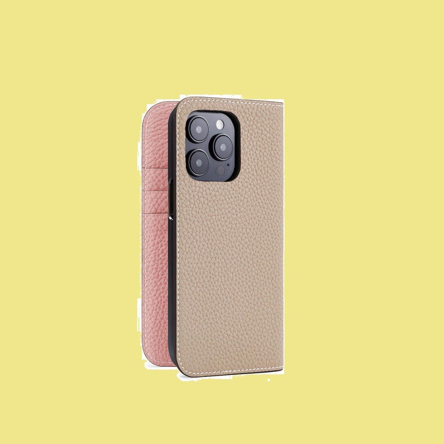 BONAVENTURA グレージュiPhone15proケース BONAVENTURA 手帳型ケース 