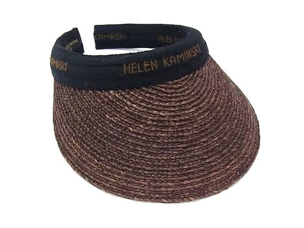 HELEN KAMINSKI ヘレンカミンスキー ビアンカ ストロー×キャンバス サンバイザー 帽子 ブラウン系×ブラック系 FR1683