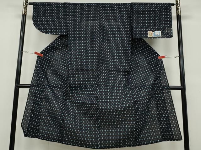 平和屋着物○久留米絣 単衣 十字絣 証紙付き 綿 逸品 CAAZ2661ut