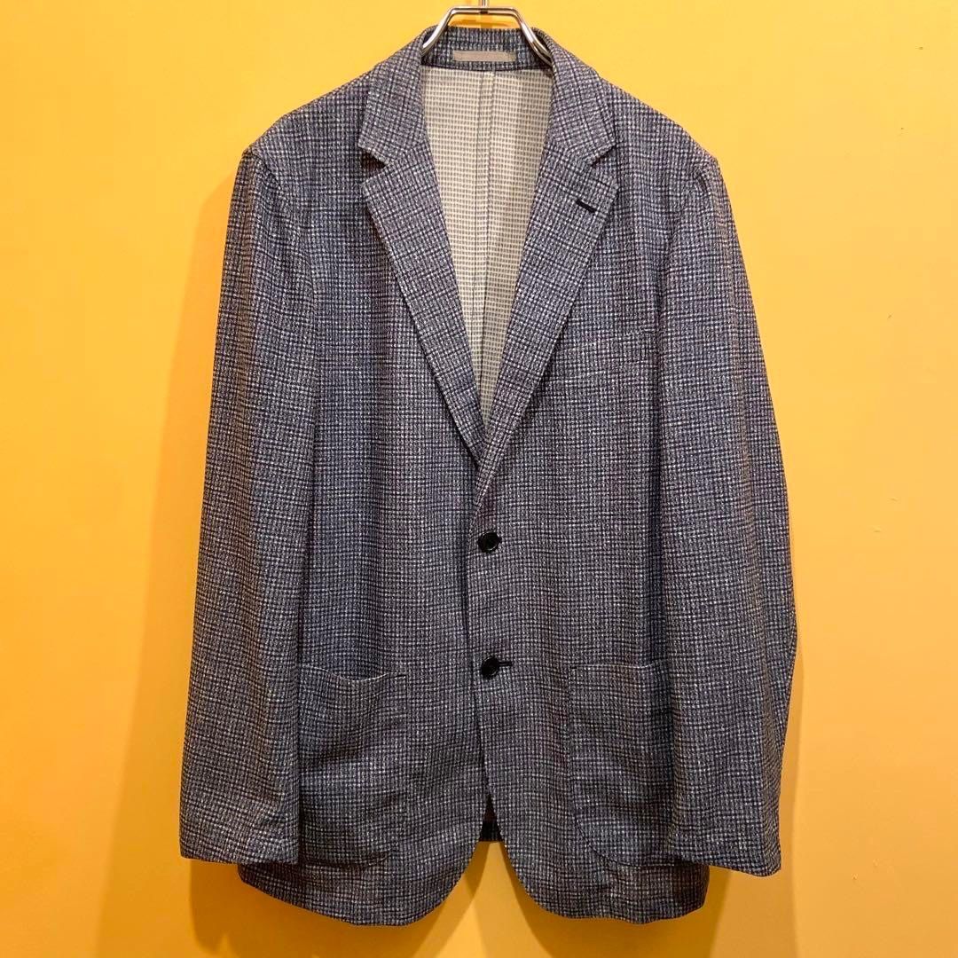 パジャマスーツ AOKI シアサッカー ストレッチ セットアップ ネイビー