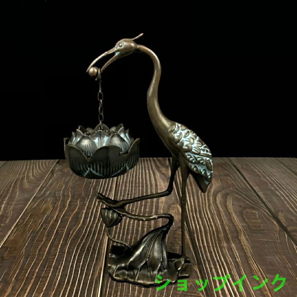 蓮華炉 置件 香炉 盤香炉 手把炉 香道具 装飾品 工芸品 美術品 鶴の蓮華炉 香炉 香道具 工芸品 美術品 置物 - メルカリ
