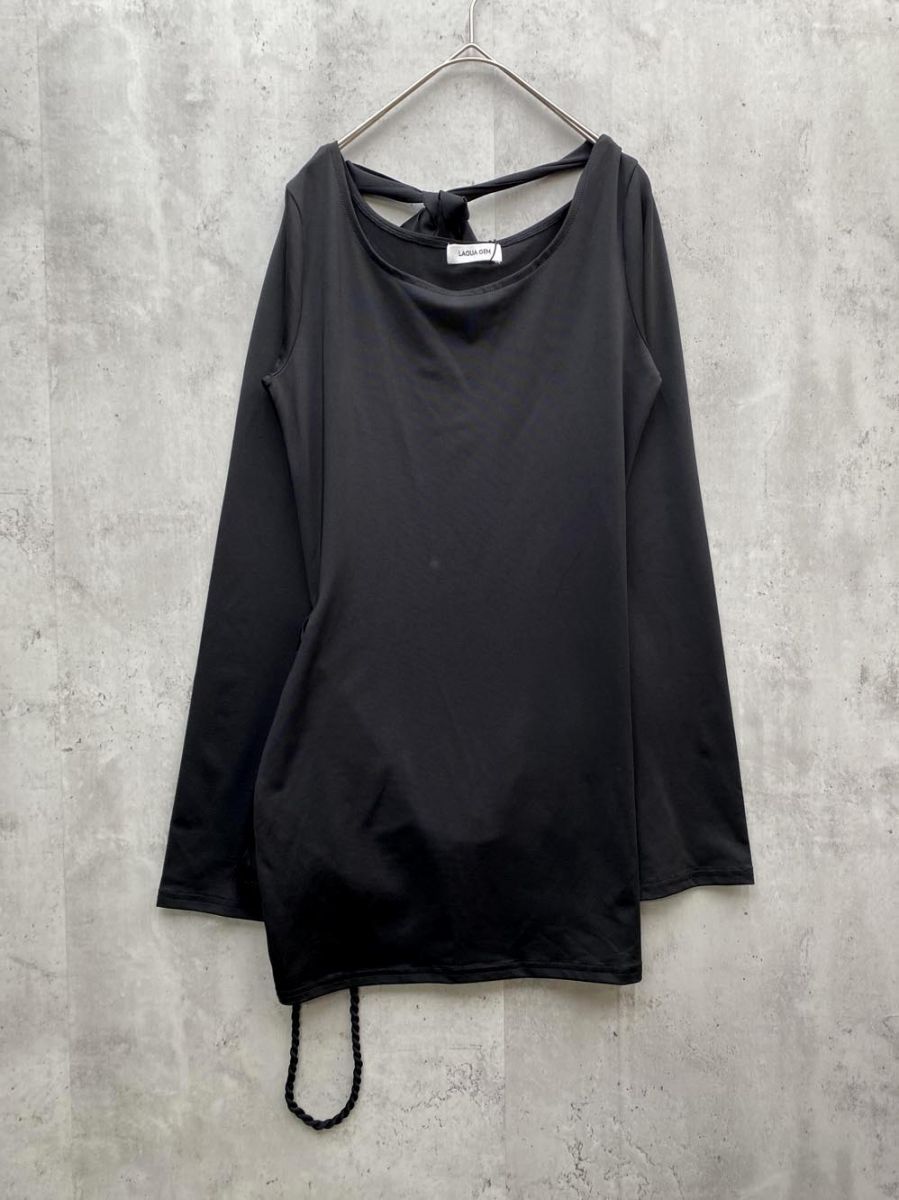 LAGUA GEM ラグアジェム DROP POINT CUT ミニ ワンピース sizeS|BLK ◎レディース