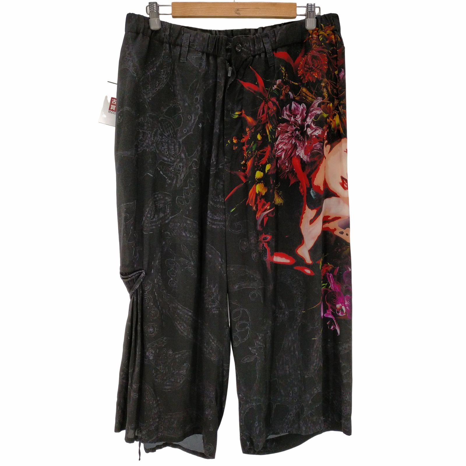 ブラックスキャンダルヨウジヤマモト BLACK Scandal Yohji Yamamoto Gather Drawstring Pants Print メンズ JPN：2 