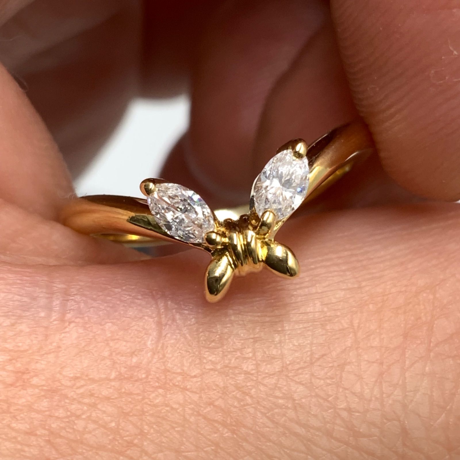 K18 18金 ダイヤモンドリング 3.1g ダイヤ 0.22ct 約10号 - メルカリ