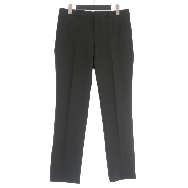 国内発 GIVENCHY ブラックウールフレアレッグテーラードパンツ 古着 90s GIVENCHY 3タック ウール ギャバジン スラックス