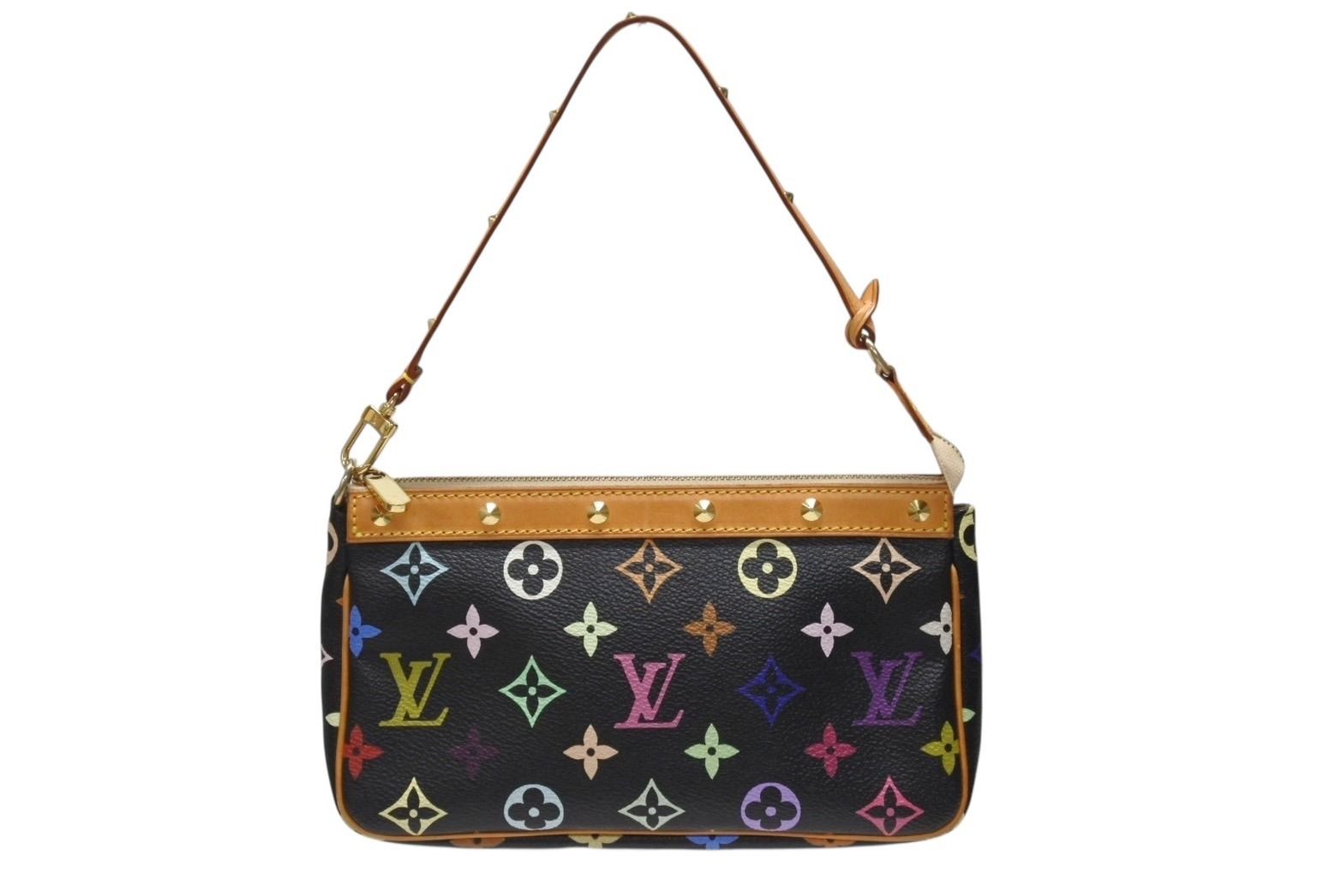 LOUIS VUITTON ルイヴィトン ポシェットアクセソワール アクセサリーポーチ M92648 モノグラム マルチ ブラック 4b004317