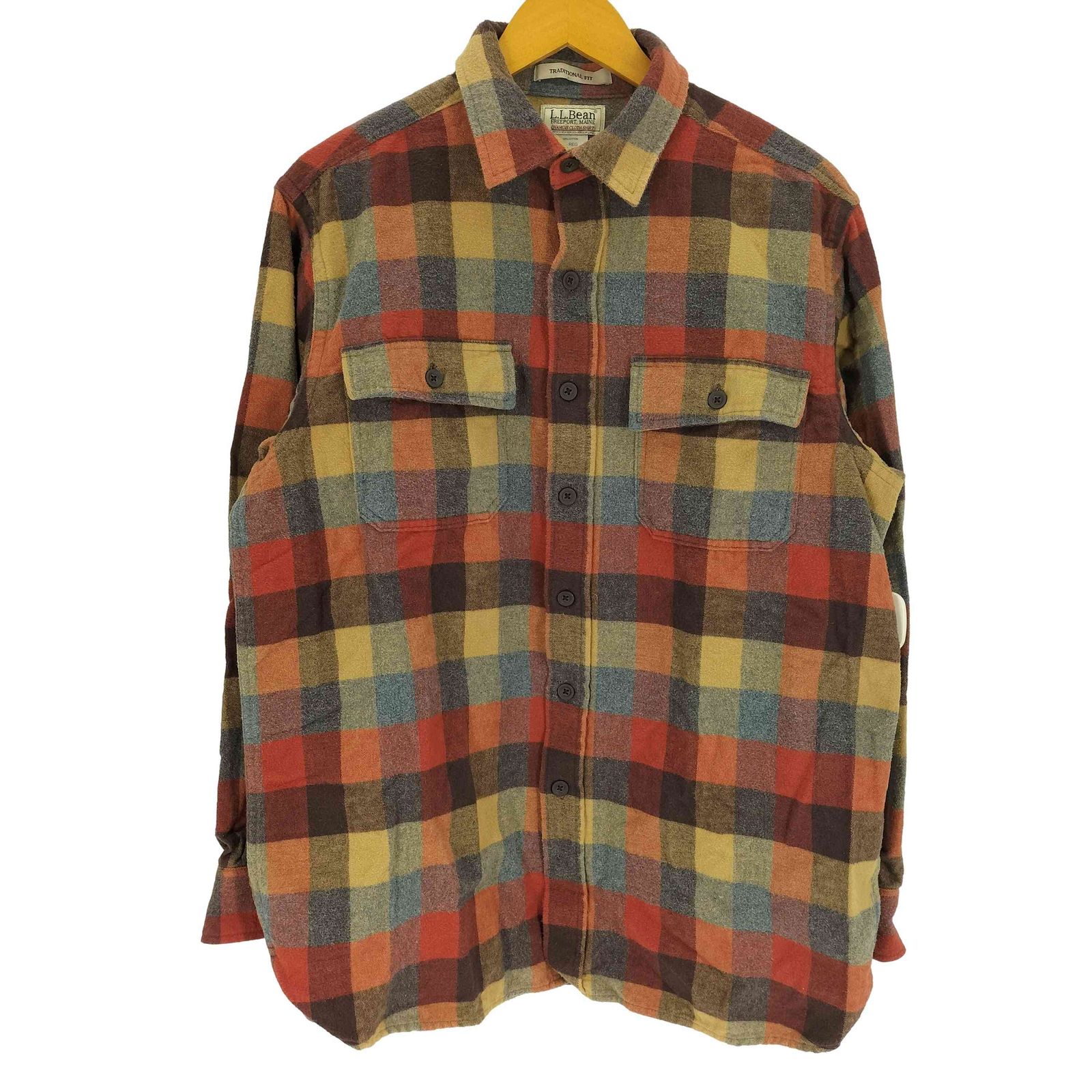 エルエルビーン L.L.Bean TRADITIONAL FIT フラップポケット チェック シャミークロスシャツ メンズ import：M 
