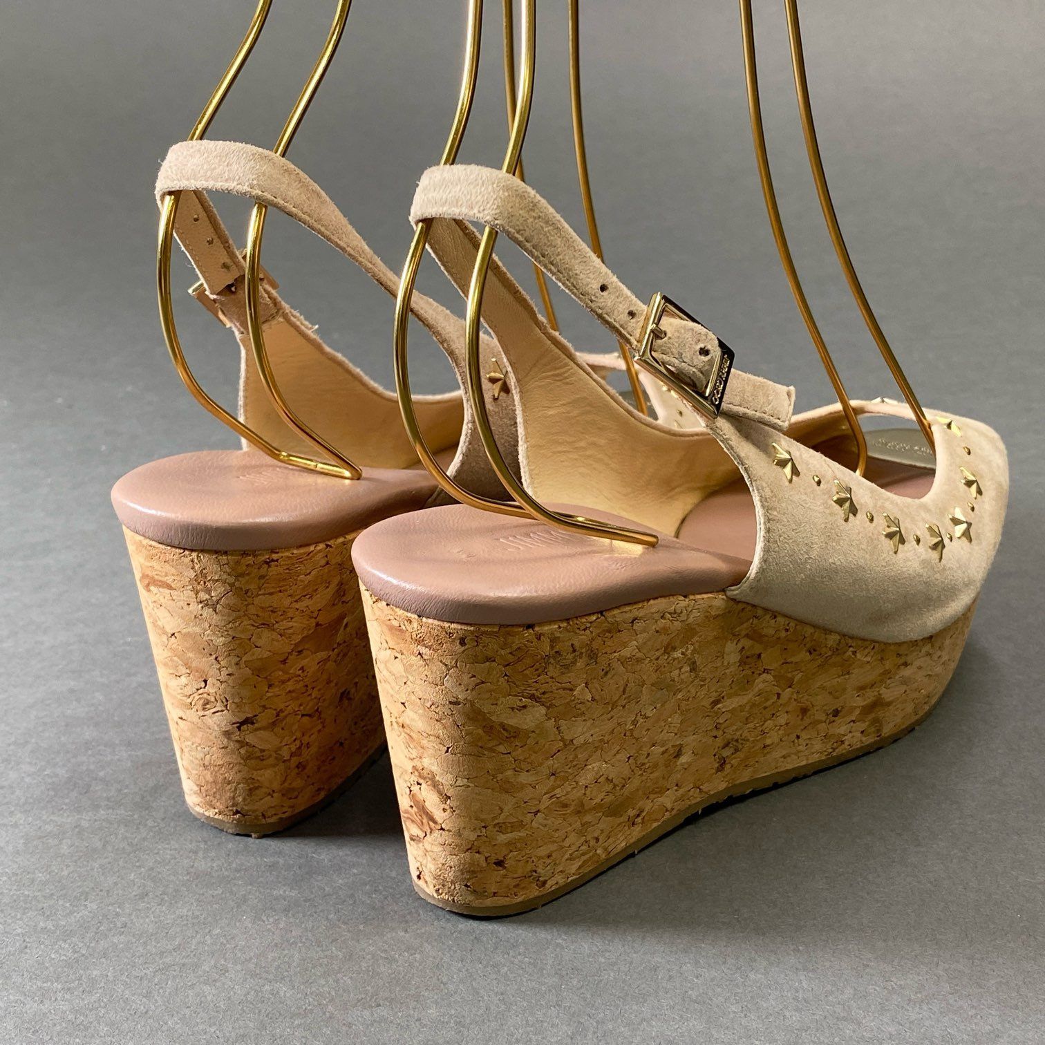 9g9 《美品》 JIMMY CHOO ジミーチュウ ウェッジソール スター