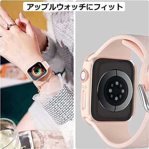 セール中】 45mm_ブラック+ピンク colaxuyi 【2枚セット】 Apple Watch 