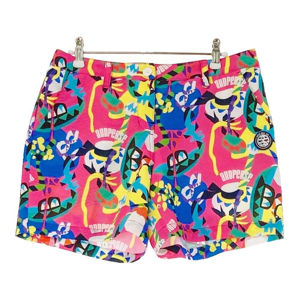 美品　アンパスィ and per se レディース　総柄ショートパンツ and per se アンパスィ ストレッチ スイングドライ プリンテッド