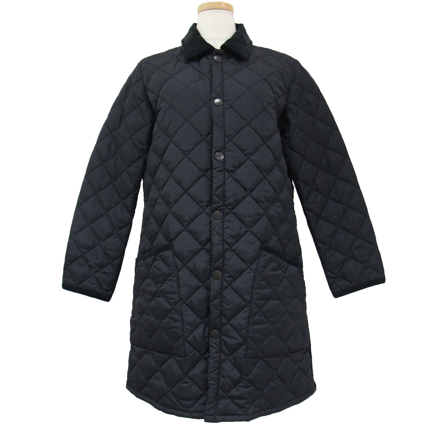 Barbour ロングコート ブラック BARBOUR バブアー コート ロング ブラック 黒 32(XXS相当