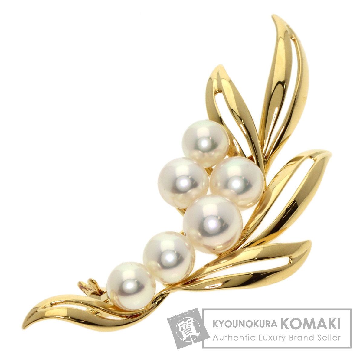 MIKIMOTO ミキモト パール 真珠 ブローチ K18YG レディース [中古  