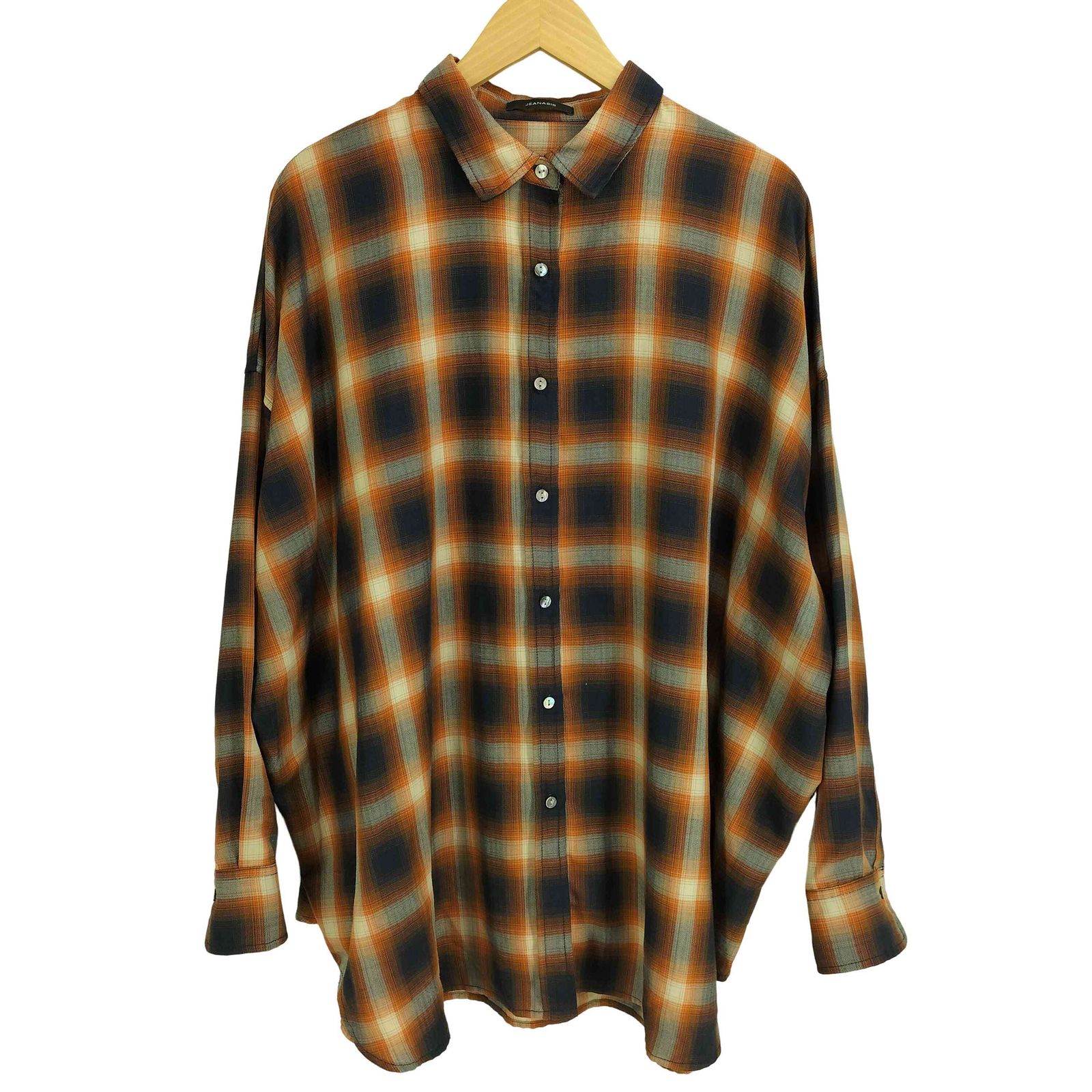 JEANASIS アソートチェックシャツ オンブレチェックシャツ ブラウン