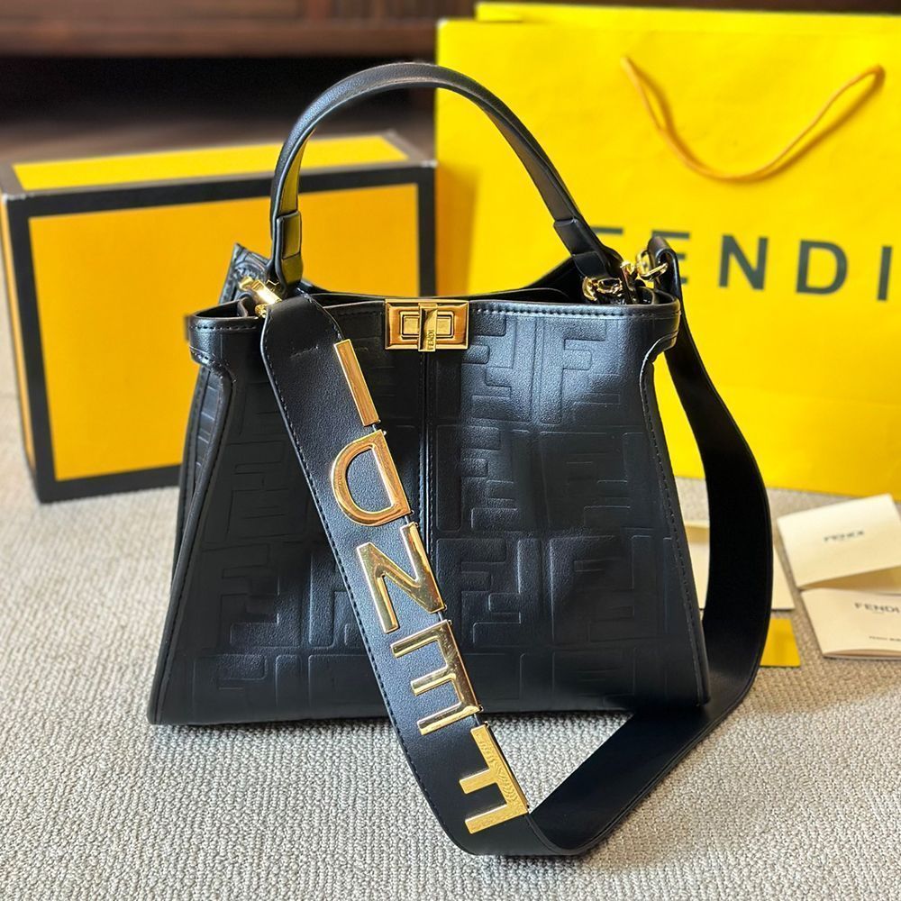 FENDI  PEEKABOO X-LITE   ハンドバッグ 国内発送 Peekaboo X-Lite スモール レザー ブラウン | Fendi
