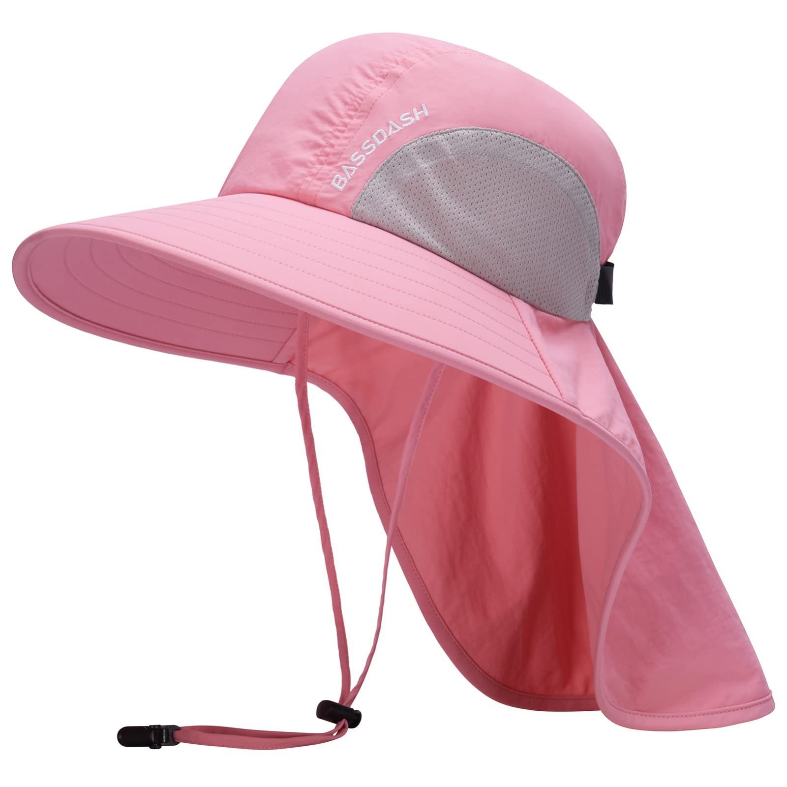 【赤字超特価，限定SALE】 【新着商品】[Bassdash] バスダッシュ 釣り 帽子 uvカット つば広 ネックシェード付きハット 日除け帽子 撥水 吸汗 速乾 ポニーテール穴付き フィッシングハット ハット