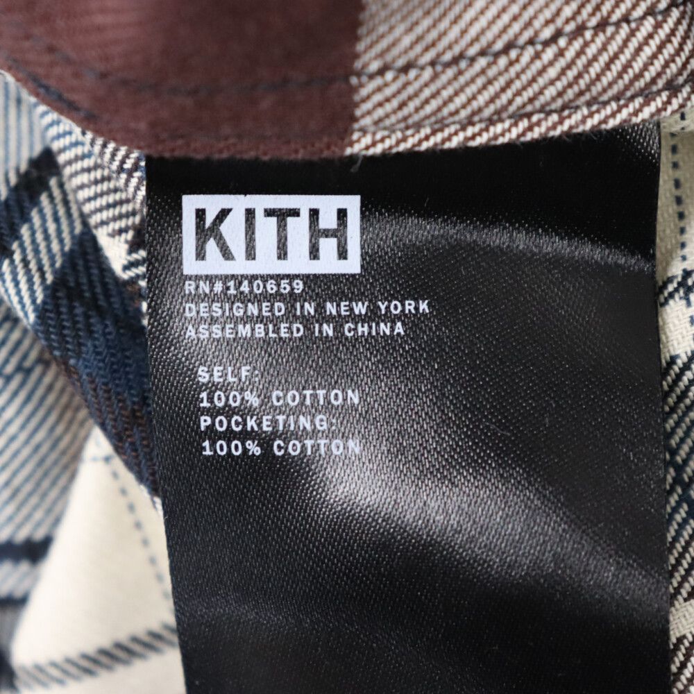 KITH キス 21AW Ludlow Button Down ラドロー チェック 長袖シャツ レッド-