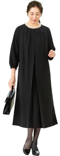 アッドルージュ 夏用 フォーマル ワンピース レディース 前開き 喪服 礼服 大きいサイズ m 5244 13号 ロング丈