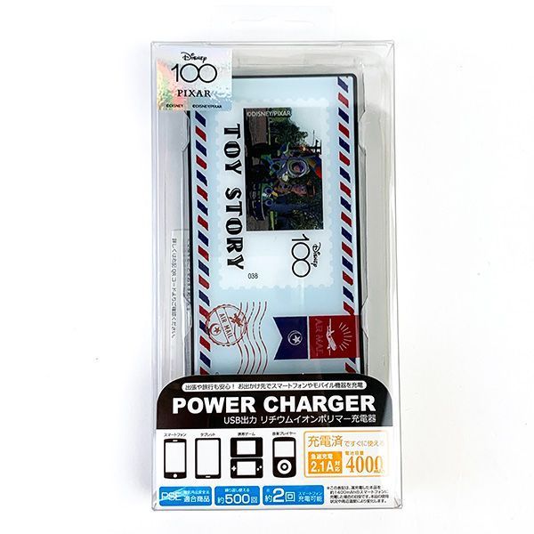 ディズニー100周年  トイストーリー リチウムイオンポリマー充電器 スマホ関連 バッテリー 携帯 Disney