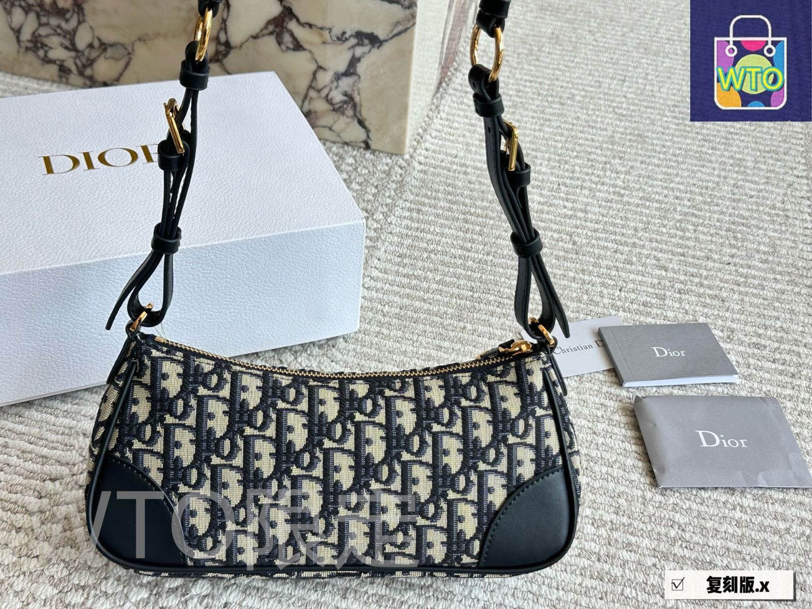 Diorディオール★Underarm Bag★アンダーアームバッグ★ブラック 今日特価】DIOR Baguette Hobo Underarm Bag ディオール