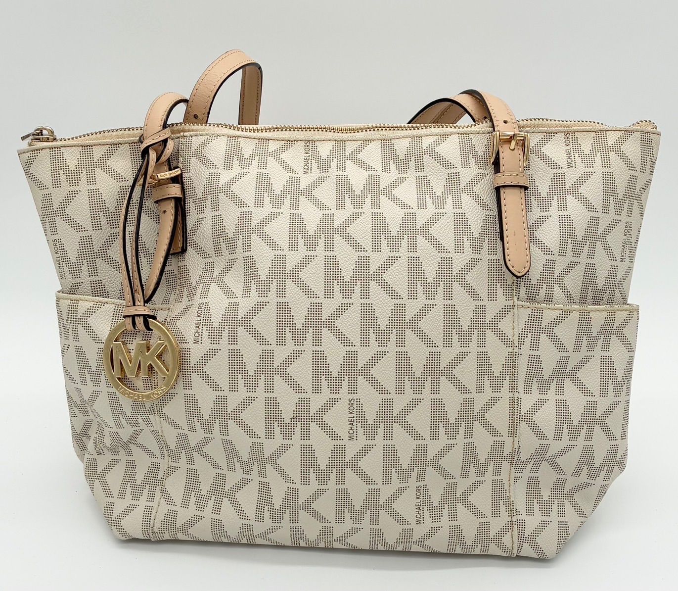 MICHAEL KORS MKロゴ トートバッグ ベージュ 通勤 お出かけに◎