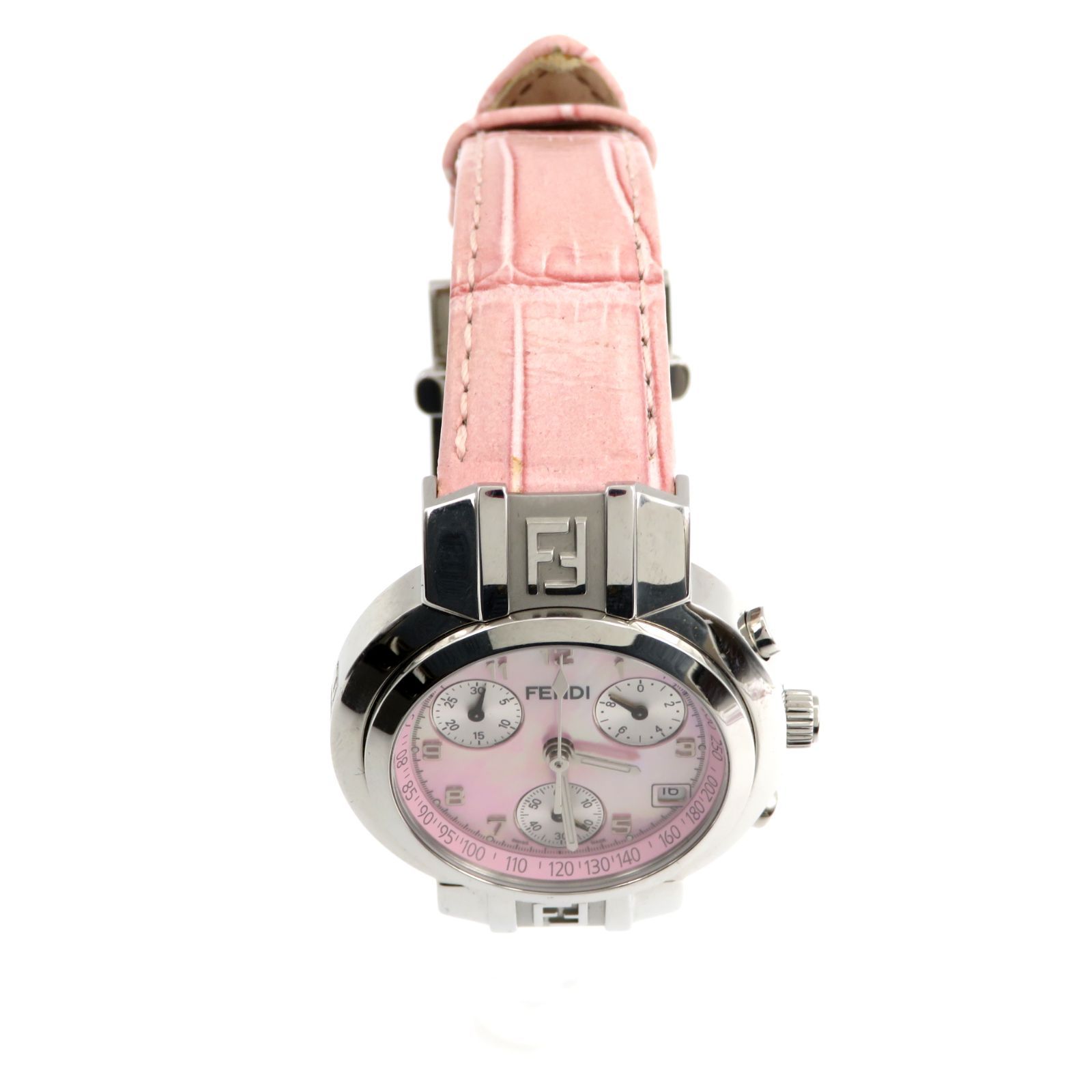 【動作OK】FENDI フェンディ 腕時計 4500L クロノグラフ ピンクそがのフェンディ