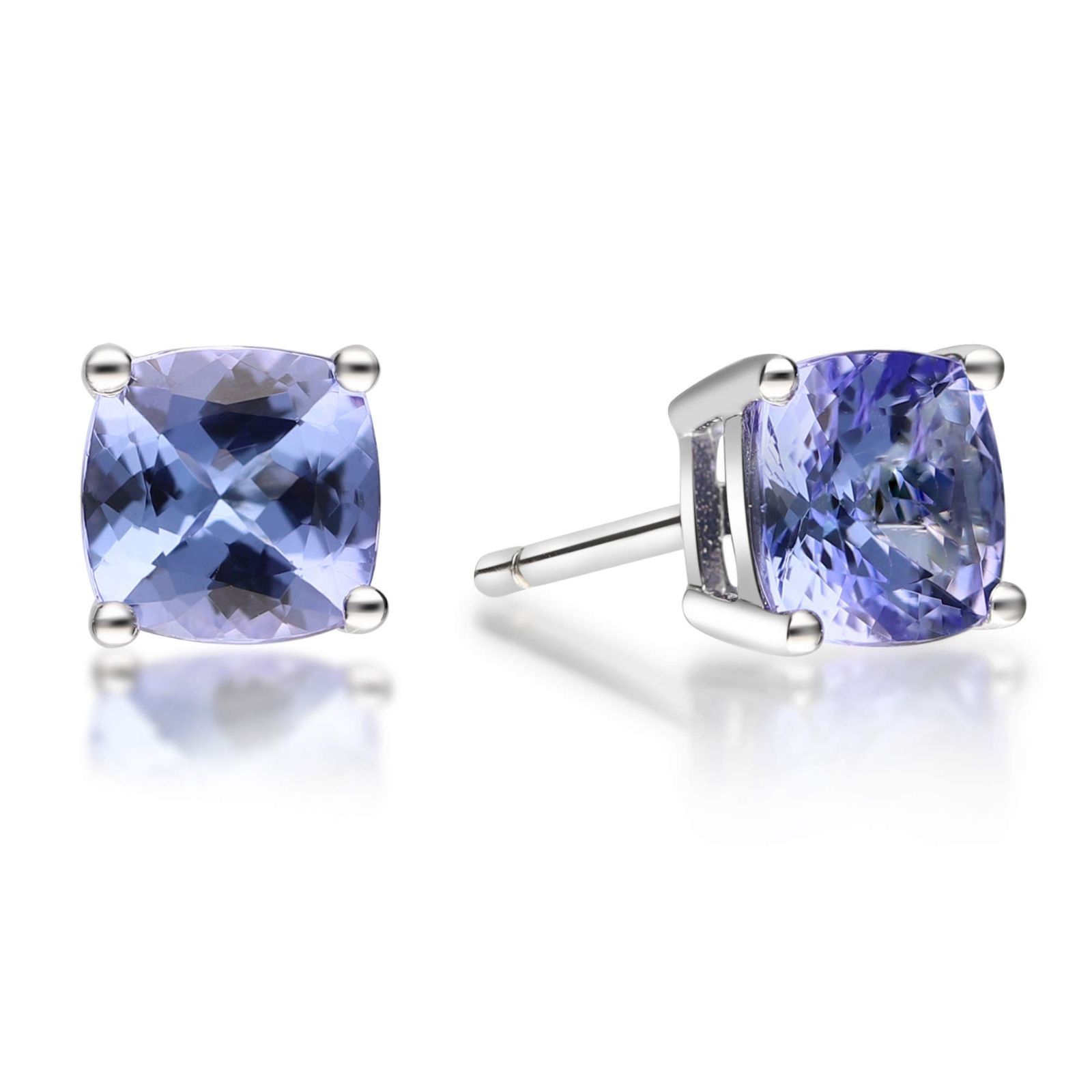 人気商品 メンズ 14Kホワイトゴールドブルーナチュラルタンザニテスタッドイヤリング女性ジュエリーギフト用 Grace - Gin