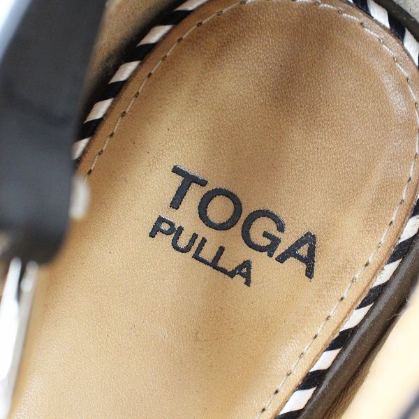 美品 TOGA PULLA トーガプルラ クロスストラップフラットサンダル 38