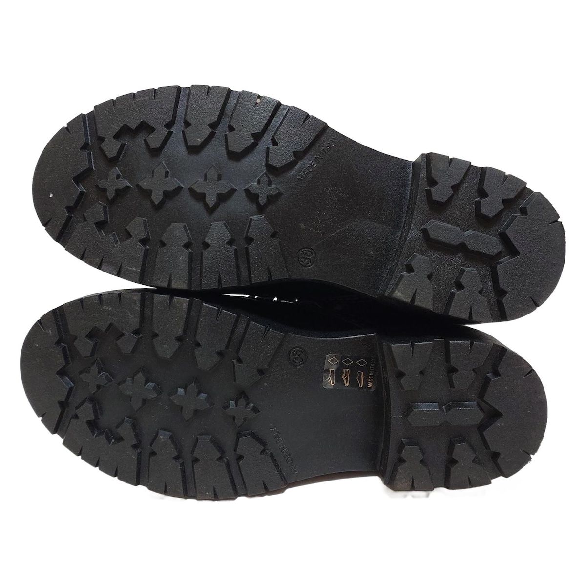 【目玉商品～超人気】，FABIO RUSCONI(ファビオルスコーニ) レインブーツ 36 レディース美品  - 黒 インソール取外し可/レースアップ 高齢者向け