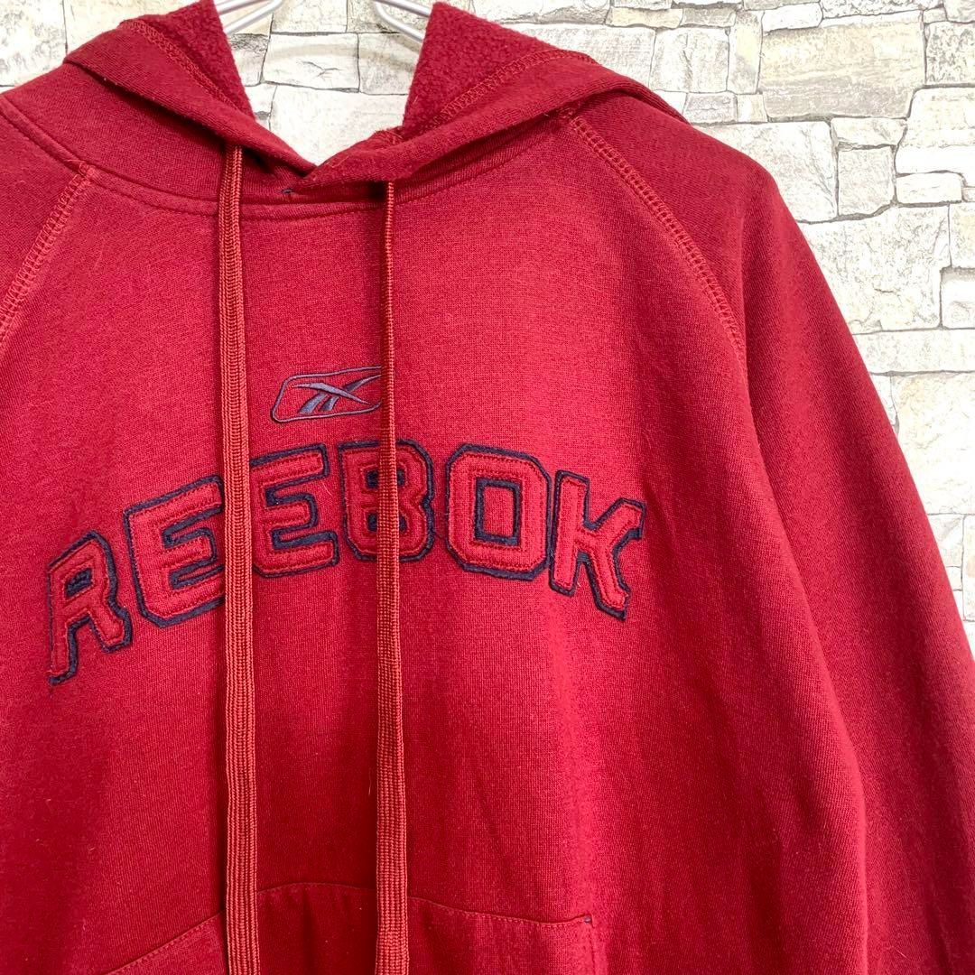 Reebok リーボック ロゴ刺繍プルオーバー長袖スウェットパーカー