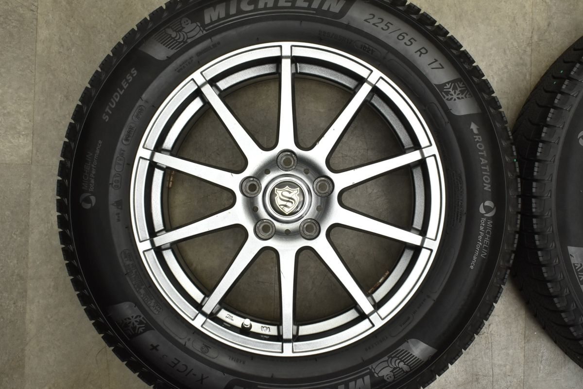 ホイール良好 BRANDLE 17in 7J 53 PCD114.3 ミシュラン X-ICE3 225 65R17 ハリアー エクストレイル CX-5 CX-8 レガシィアウトバック