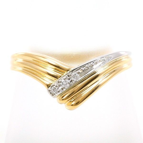 PT900 K18YG リング ring 指輪 12.5号 ダイヤ 総重量約3.1g