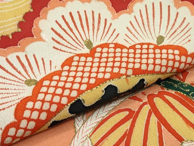 平和屋本店□極上 アンティーク 大正ロマン 振袖 御所車貝桶吉祥花文