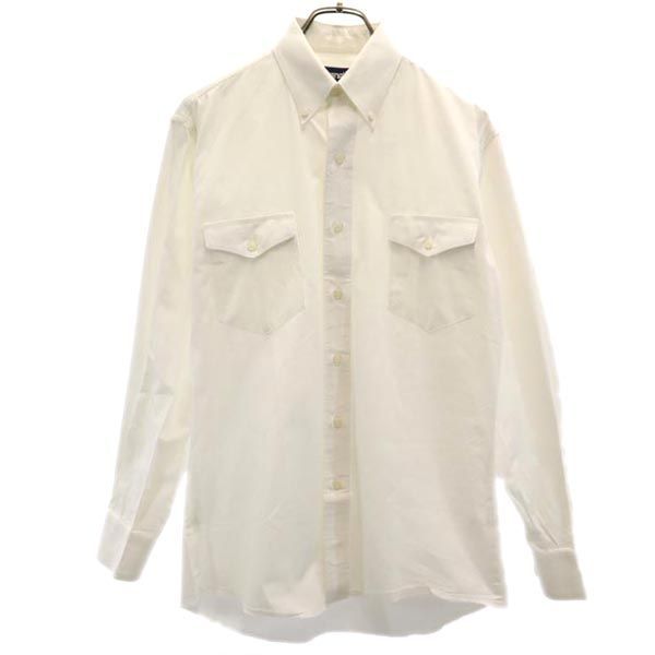 ラングラー 90s オールド  長袖 ボタンダウンシャツ XL ホワイト Wrangler メンズ 【中古】  【230901】