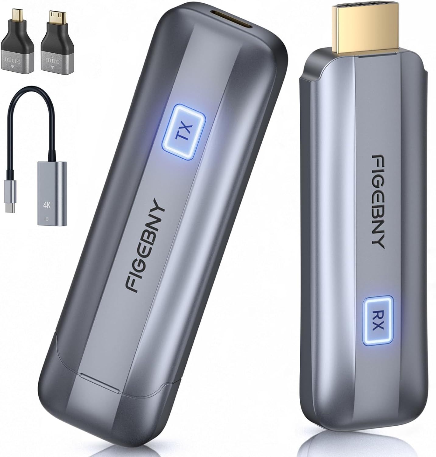 FIGEBNY hdmi 無線 ワイヤレス 送受信機セット 30m伝送距離 WIFI不要【日本技適認証済】低遅延 簡単接続 PC/スマホ/DVD出力u0026モニター/テレビなど入力