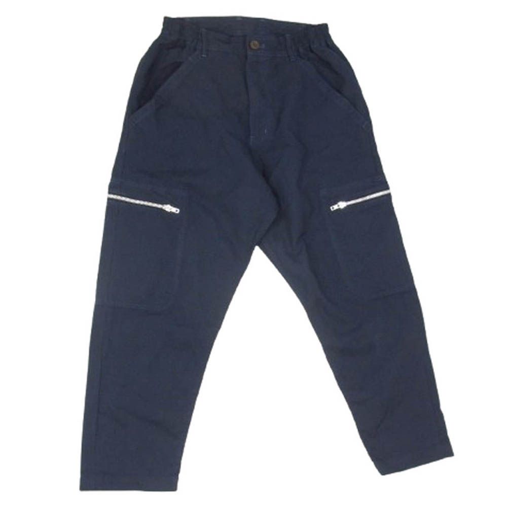COMME des GARCONS HOMME DEUX コムデギャルソンオムドゥ 24SS AD2025 DM-P043 エステル加工糸 サージ製品染 ジップデザイン パンツ ネイビー系 XS