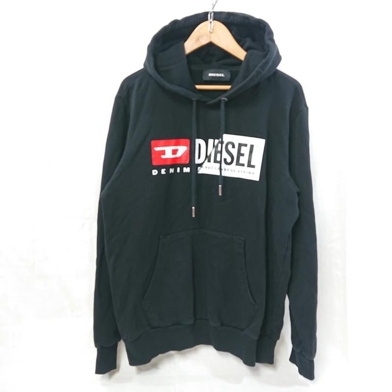 DIESEL ディーゼル パーカー 長袖 DIESEL ディーゼル ロゴ 切り替え スウェット プルオーバーパーカー