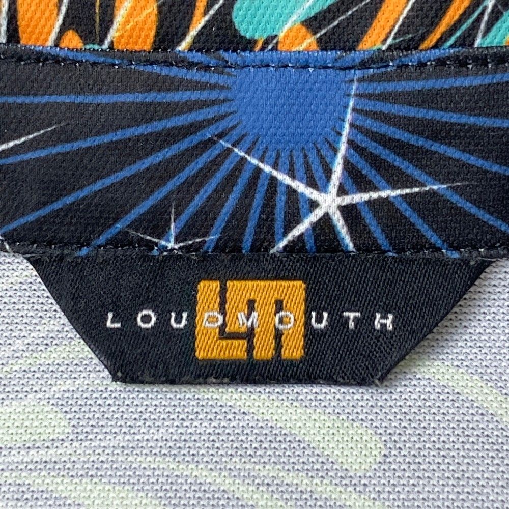 サイズ：L LOUD MOUTH ラウドマウス  ノースリーブ ポロ ワンピース 花火 グランドフィナーレ 総柄 ブラック系 [240101434489] ゴルフウェア レディース ストスト LOUD MOUTH ラウドマウス ノースリーブ ポロワンピース グランド