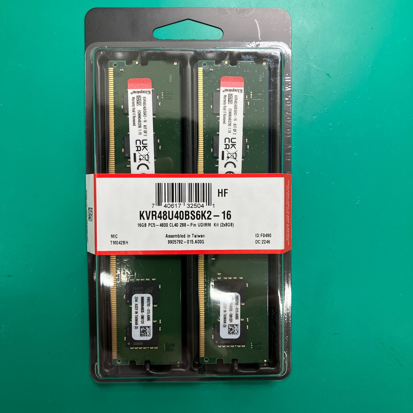 【未開封新品】キングストン KVR48U40BS6K2-16（DDR5 PC5-38400 8GB 2枚組）