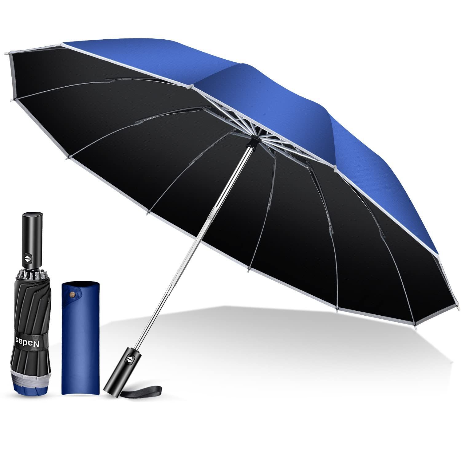 折りたたみ傘  UVカット　耐風  撥水 ビッグサイズ ワンタッチ - 1