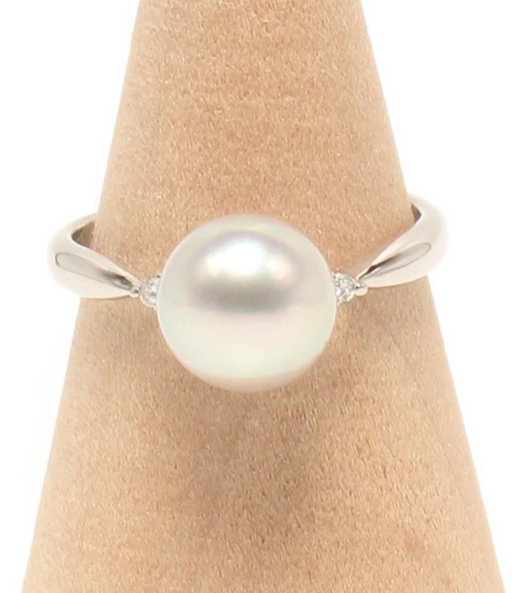 リング 指輪 Pt900 パール 8.4mm ダイヤ 0.03ct レディース