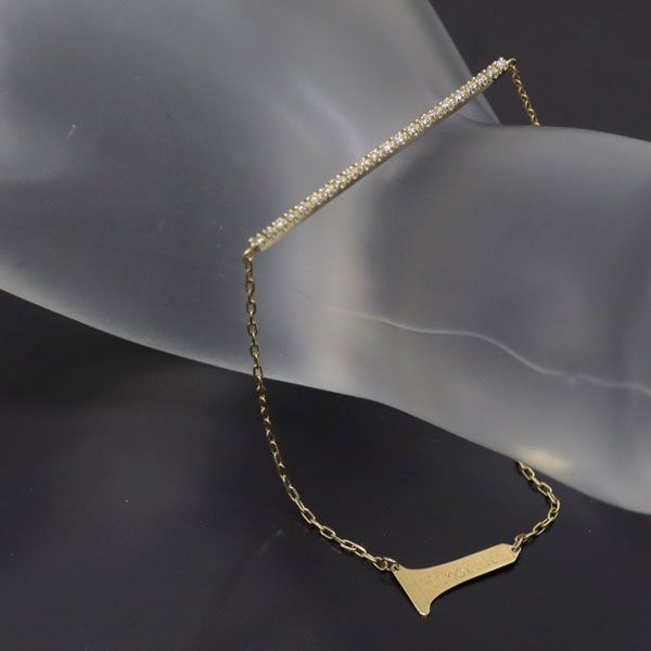 HirotakaヒロタカK10GOSSAMERダイヤモンドロングバーブレスレット Hirotaka/ヒロタカ K10YG ダイヤモンド ブレスレット 0.11ct ロング
