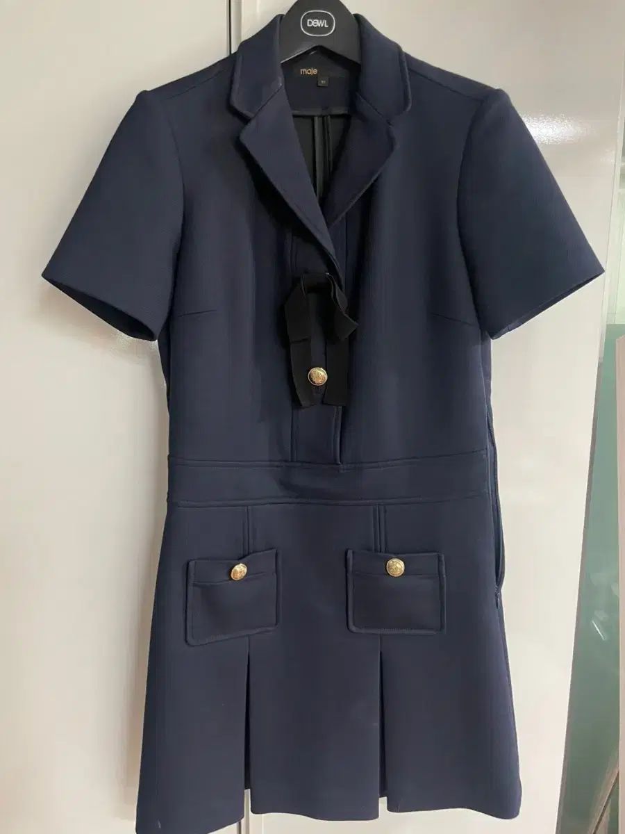 maje マージュ ネイビー 半袖 ドレス 表示されているサイズ 43
