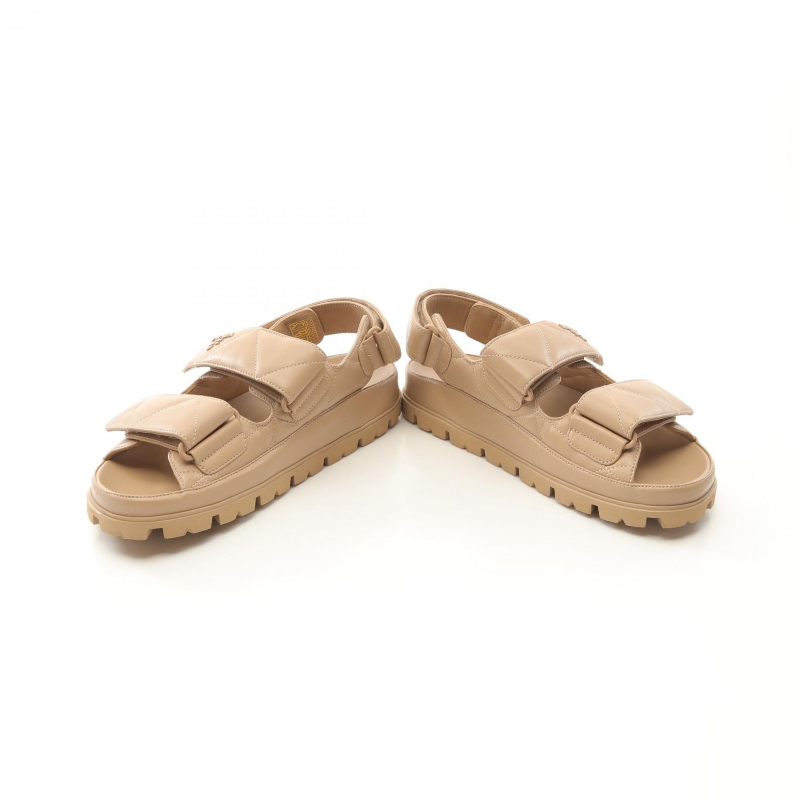 プラダ PRADA サンダル パデッド ナッパレザー 1X721M サンドベージュ