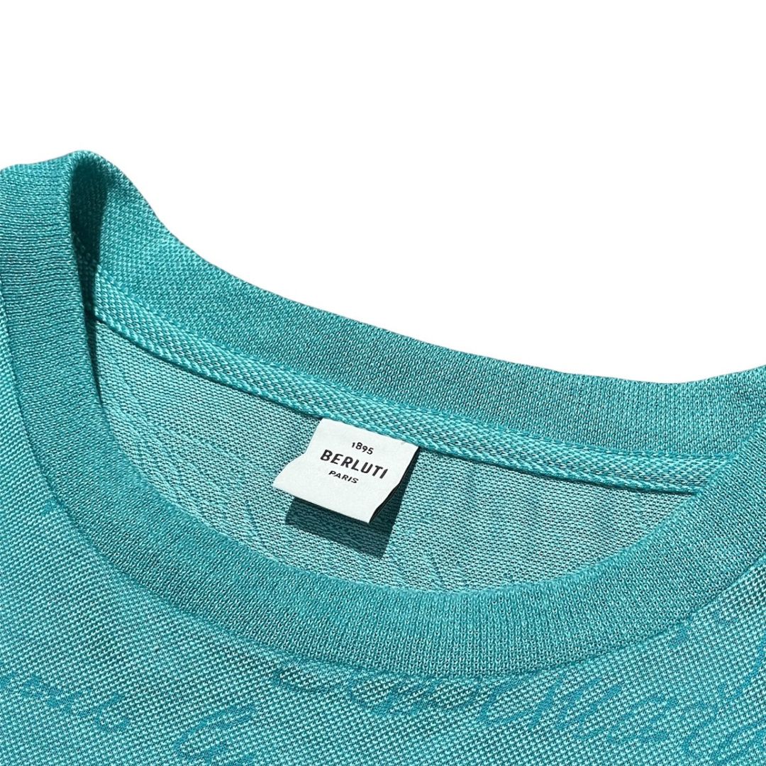 ベルルッティ Berluti スクリットピケ Tシャツ ジャガード AQUA ベルルッティ Berluti スクリットピケ Tシャツ ジャガード AQUA