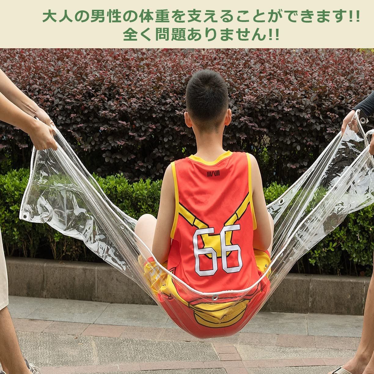 2.5×5m クリアタープ 結束ロープ付き PVCターポリン 防水 透明 屋外