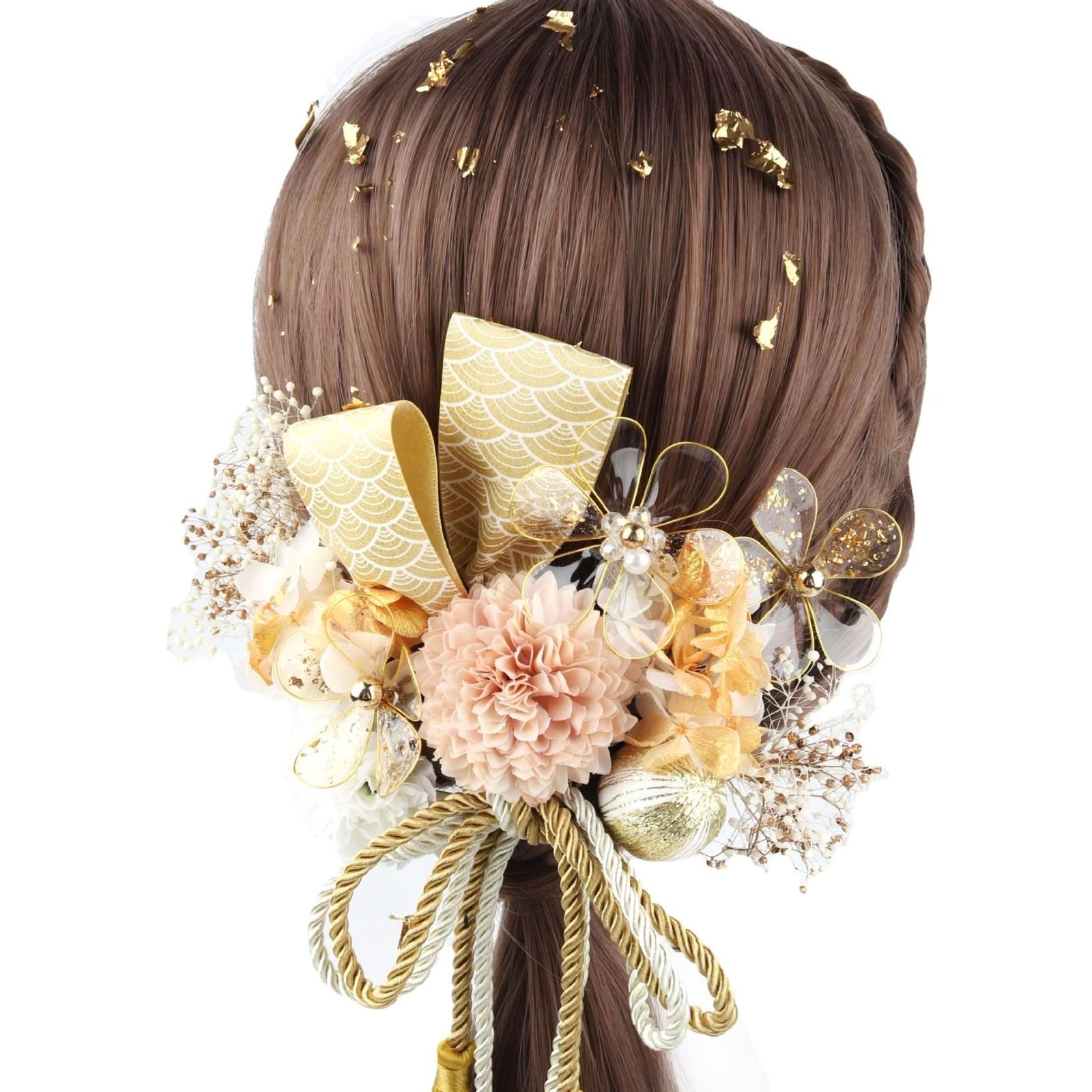 豪華な髪飾り15点セット和装着物浴衣ヘッドドレス ドライフラワー紫陽花ヘアアクセサリー成人式花嫁結婚式卒業式入学式振袖 袴髪飾り 前撮り夏祭り成人式七五三花火大会発表会