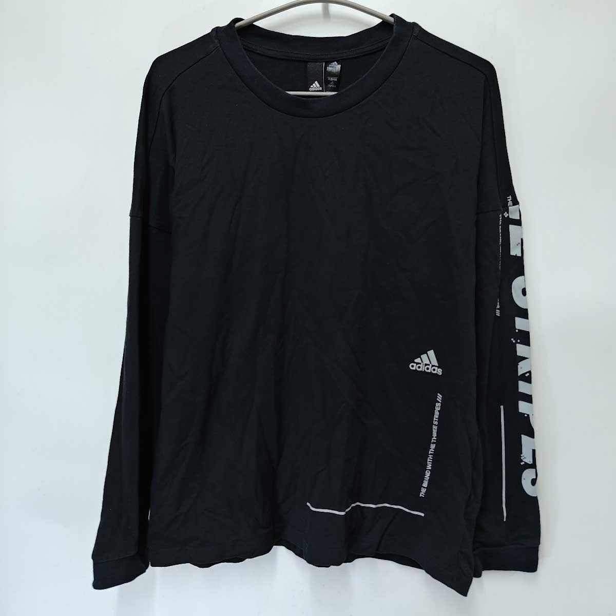 アディダス ワード ルーズ 長袖TEE スポーツウェア ロンT Lブラック  GN0761 メンズ ADIDAS