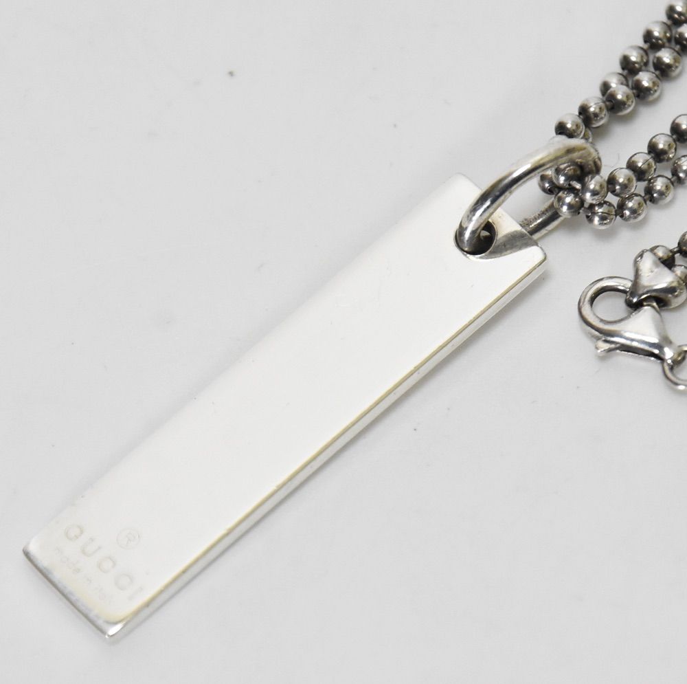 グッチ GUCCI IDロゴプレート チェーンネックレス SV925 希少 グッチ